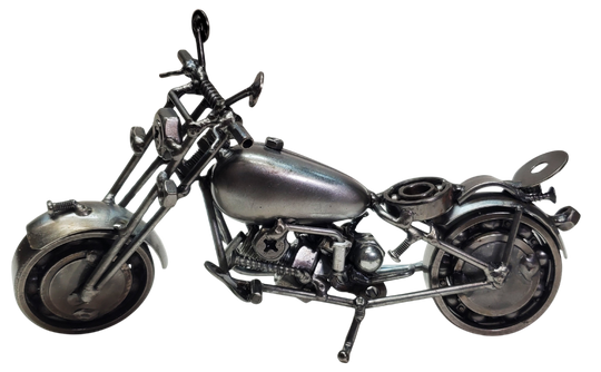 Each piece is hand-crafted using sprockets, chains, nuts, bolts, washers, springs, and bearing wheels, making it a truly one-of-a-kind present. For exact measurements, check out the photo. You can find these METAL artwork pieces at our Smyrna store, located just minutes from Nashville, TN.

Size is Approx. 8 1/2" long x 4 1/2" tall x 3"
Imported