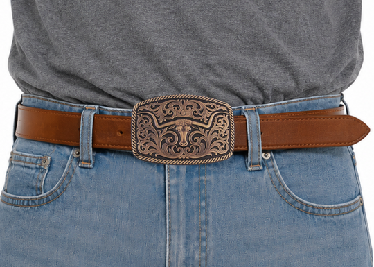 Bronze Texas Longhorn Buckle