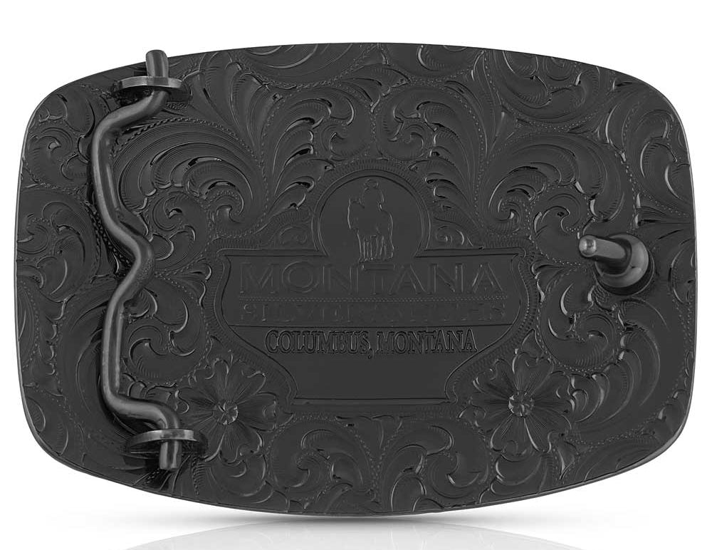  Texas Longhorn steer with a notched horn design. Accompanying the center longhorn figure is stunning flowing filigree and a twisted rope edge. The Vintage Bronze Texas Longhorn Buckle is hand polished for a unique look and celebrates the Texas spirit and pride. It&
