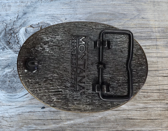 Show your Wisconsin state pride with all the Dairyland motifs including wonderful Cheeese! Fits 1 1/2" belts and is approx. 3" tall x 4" across. Available at our shop just outside Nashville in Smyrna, TN. Made by Montana Silversmith.