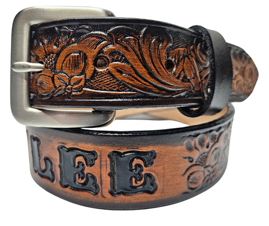 "The Mustang" Name Leather Belt