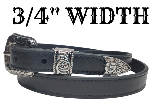 Spruce up your outfit with The Boho Buckle Leather Belt Set, complete with a unique 3 piece buckle, stitched edges and high-quality leather straps. With the option to wear it cinched at the waist or low-slung on the hips, this versatile set adds a touch of bohemian chic to any look. Available at our Smyrna, TN store. Imported