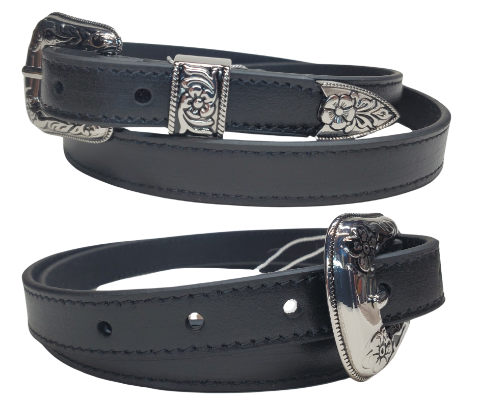 Spruce up your outfit with The Boho Buckle Leather Belt Set, complete with a unique 3 piece buckle, stitched edges and high-quality leather straps. With the option to wear it cinched at the waist or low-slung on the hips, this versatile set adds a touch of bohemian chic to any look. Available at our Smyrna, TN store. Imported