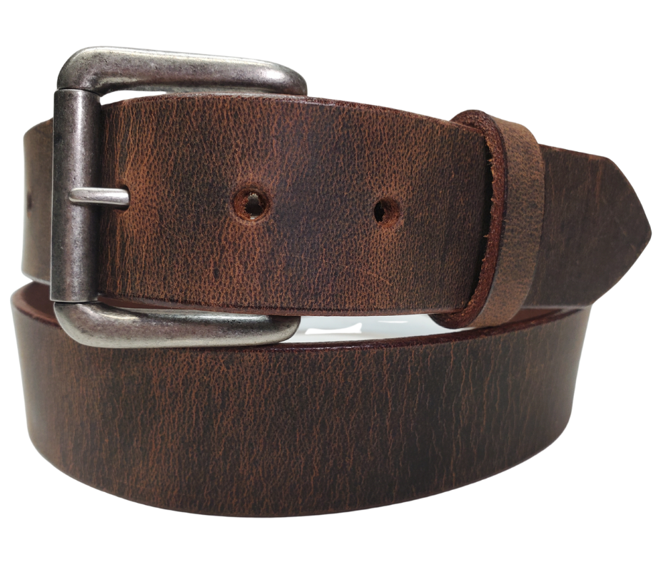 The Micromanager Leather Belt brings casual relaxation to your number-crunching workdays. Crafted from a single piece of 1/8" top grain leather, this belt features handy snaps for swapping buckles whenever the mood strikes. Watch our sizing video to nail the perfect fit! Available at our Smyrna shop, just a quick rideshare from Nashville hotspots – because even spreadsheet wizards deserve stylish accessories.