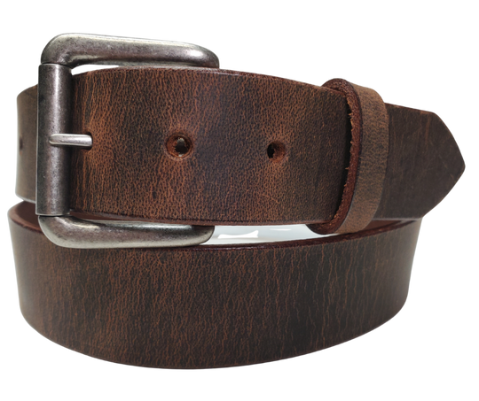 The Micromanager Leather Belt brings casual relaxation to your number-crunching workdays. Crafted from a single piece of 1/8" top grain leather, this belt features handy snaps for swapping buckles whenever the mood strikes. Watch our sizing video to nail the perfect fit! Available at our Smyrna shop, just a quick rideshare from Nashville hotspots – because even spreadsheet wizards deserve stylish accessories.