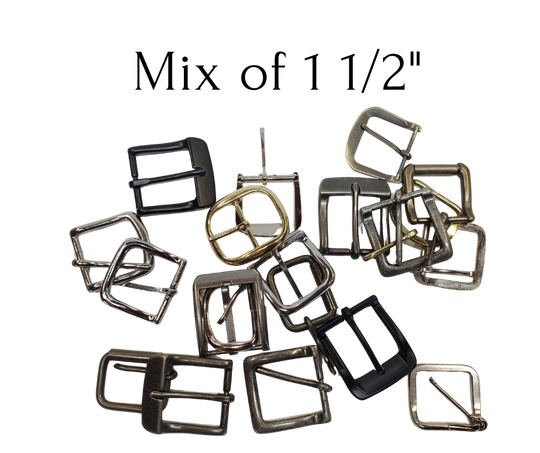Just cleaning out our buckles. Some we bought for belts, some were samples, some we just have decided not to use anymore. Asst. 1 1/4" only in this bag, we tried to sort them as evenly as possible. While they last at our Smyrna, TN shop.

20 asst. style buckles
Heel and center bar styles
No returns or exchanging