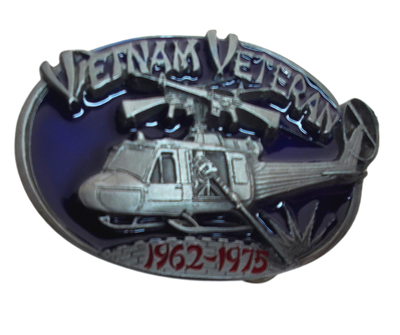 Show your support for our Viet Nam Veterans. We get them almost everyday in our shop. At approx. 2 1/2" tall x 3 1/2" wide and it's oval shape it's belly friendly! Pick this up in our Smyrna, TN shop, just outside of Nashville. This is the LAST ONE we have!