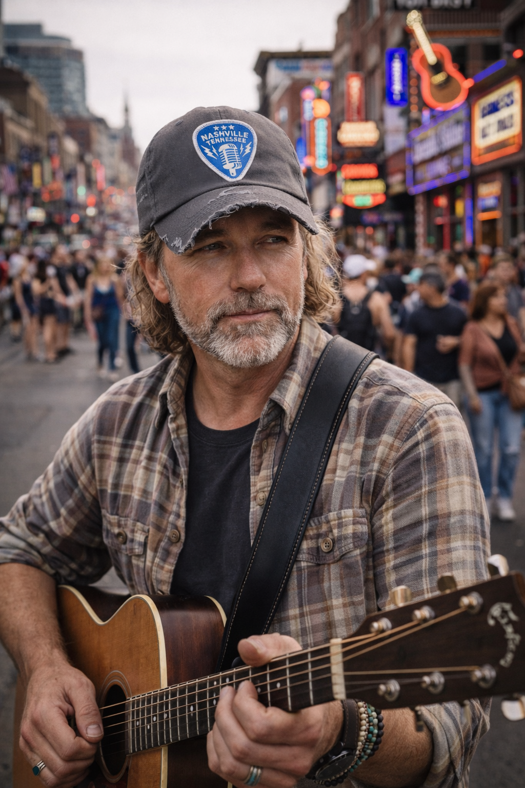 Discover the adventurous Music of Nashville, the music city of legends! This Guitar Pick Cap proudly features the iconic Classic Microphone, symbolizing the birthplace of rock n&
