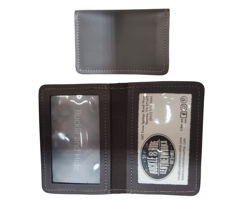 Made right here in the USA. Just leather and thread that's it. These don't have 43 pockets but are made well. If you just carry the basics these are what work for you. Just a few left. See them at our our Smyrna, TN shop just outside Nashville.