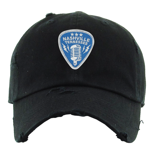 Discover the adventurous Music of Nashville, the music city of legends! This Guitar Pick Cap proudly features the iconic Classic Microphone, symbolizing the birthplace of rock n&