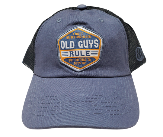 Our OLD GUYS RULE Getting Older cap design is NOT for the man who has given up on life. On the contrary, it’s the man that keeps looking better and better with age and challenges everything that life’s throwing at him! Available online and in our retail shop in Smyrna, TN.