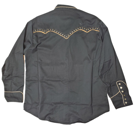 Back view - Western Shirts with Diamond Embroidery shirts never go out of style! Inspired by classic cowboy movies, these timeless designs are favorites of today’s country stars and rock icons alike. Pair them with your favorite ripped jeans for a casual vibe or dress them up with sharp jeans for a night out. Just arrived at our Smyrna, TN shop, just a stone’s throw from Music Row in downtown Nashville!