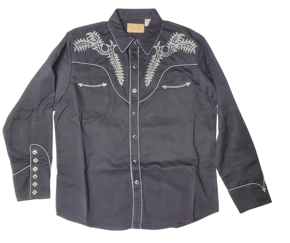 Front view - Classic Boot Stitch Western shirts never go out of style! Inspired by classic cowboy movies, these timeless designs are favorites of today’s country stars and rock icons alike. Pair them with your favorite ripped jeans for a casual vibe or dress them up with sharp jeans for a night out. Just arrived at our Smyrna, TN shop, just a stone’s throw from Music Row in downtown Nashville!