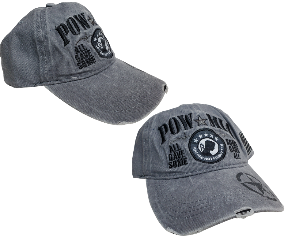 Join a proud legacy of freedom and brave sacrifice and show your support for the U.S. troops with a POW MIA hat, with the iconic American flag and famous slogan, "Some gave all". Make the 20-minute drive from Nashville to our Smyrna,TN shop and pick yours up today! 