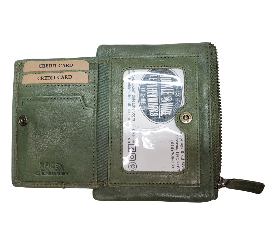 Looking to simplify your life? The "Carter" Coin Pouch Wallet might be just the ticket. It has just the right number of card slots, an ID slot, and a zippered pouch for your little extras and coins. The size is perfect for front pockets, and it even has RFID security. Come visit our shop in Smyrna, TN and put your minimalist skills to the test!