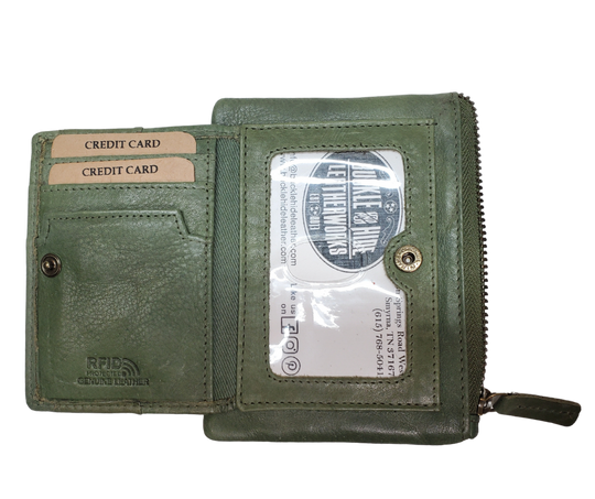 Looking to simplify your life? The "Carter" Coin Pouch Wallet might be just the ticket. It has just the right number of card slots, an ID slot, and a zippered pouch for your little extras and coins. The size is perfect for front pockets, and it even has RFID security. Come visit our shop in Smyrna, TN and put your minimalist skills to the test!