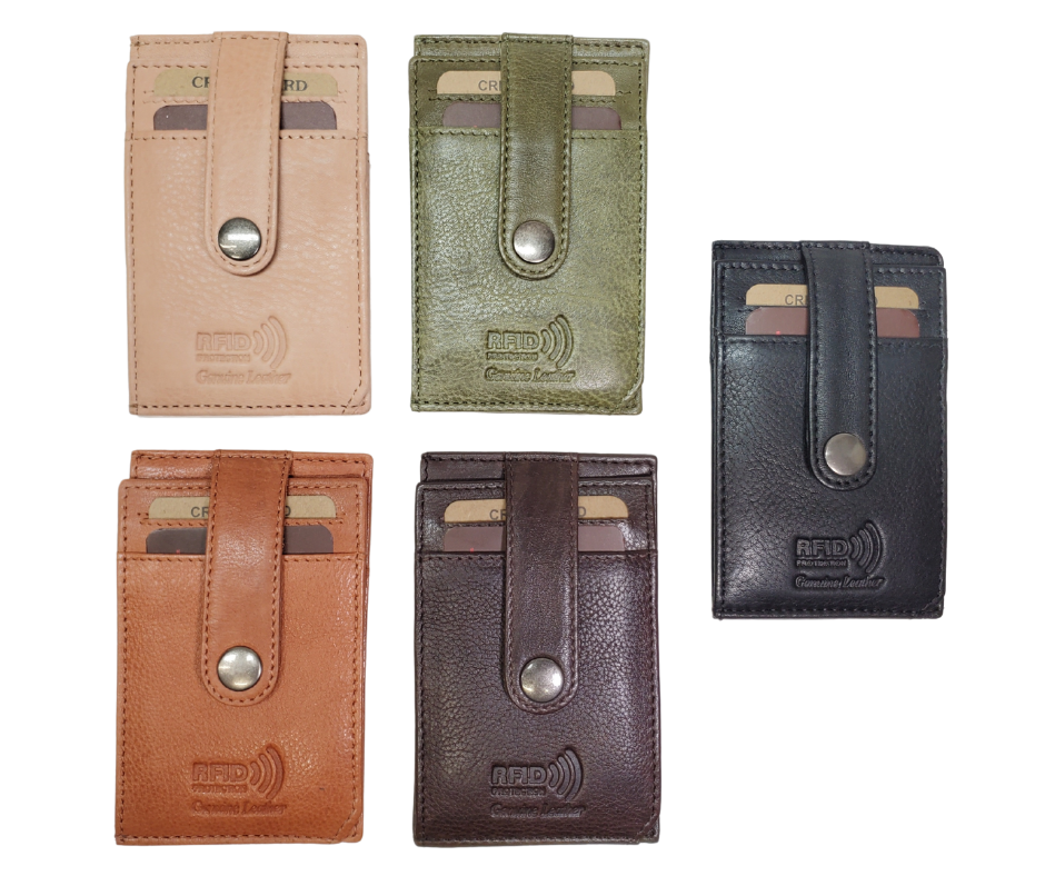 Need a slim, stylish way to carry just the essentials? Look no further than The "Reagan" Card Wallet! With 5 slots for cards (including a spot for your I.D.), a snap strap for added security, and RFID protection, this soft leather stacker comes in 5 chic colors. Available now at our Smyrna, TN location - a quick rideshare away from the bustling streets of downtown Nashville!
