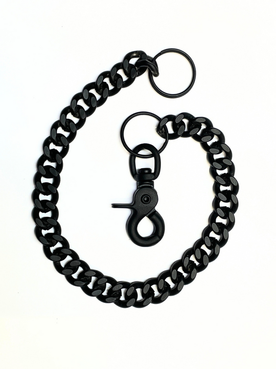 Powder Coated Wallet Chain Black_15 inch