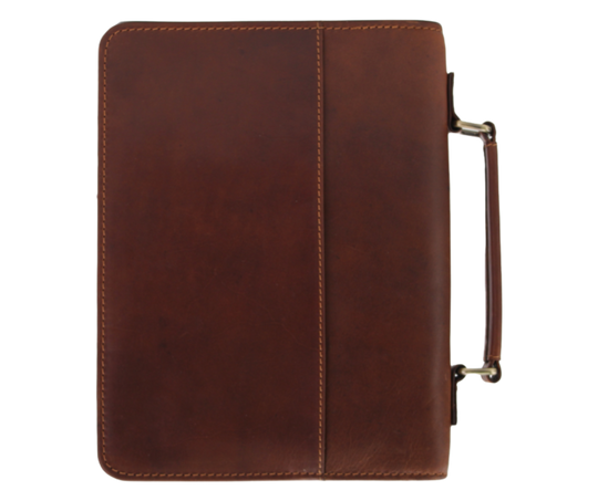 God's Word is precious! Keep your Bible in a protective double zipped cover made of 100% vegetable tanned leather, allowing the natural oils and beauty of the leather to come through. Just like us the leather has imperfections on the hides. These are the natural markings and add character and uniqueness to each piece. New for our Smyrna, TN shop where we appreciate God's Word where Christ is the center of how we try to operate our shop and some days that's not easy. Isaiah 53:5