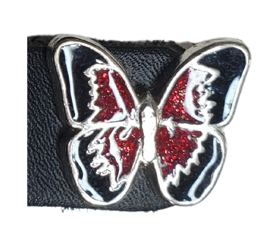 Vest Chains...a great accessory for your vest. Sure they look great but they offer some great options for your riding. In our experience most folks will use at least 2 but some will go with more, it's your choice. These options are the basic chrome plated double chain with leather ends (with exception of Single Chain). The average length is approx. 4"- 4 1/2" long. Snaps are attached with a leather folded part. Please note the ladies vests snap opposite side to the men. Each Sold Individually. 