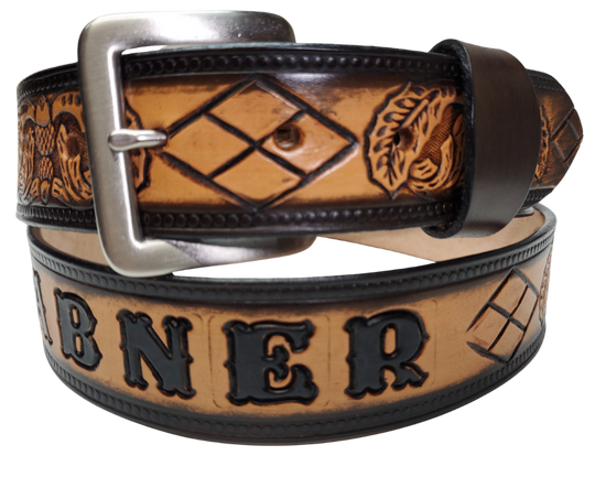 The Reno Leather Name Belt