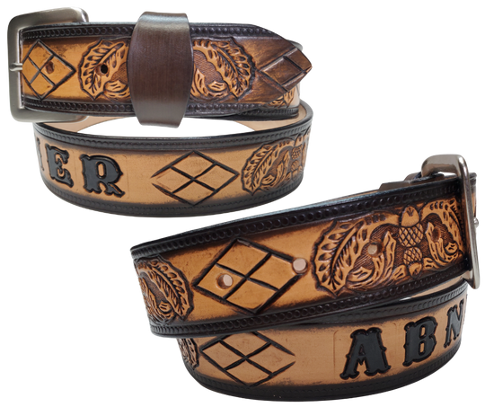The Reno Leather Name Belt