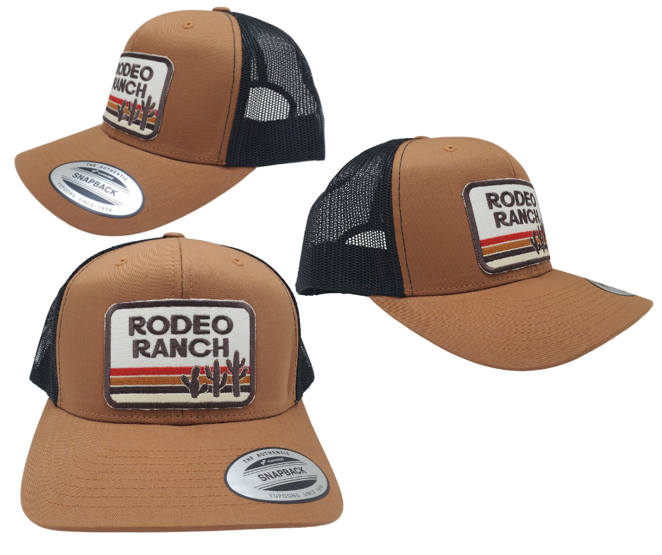 Get ready for your night out with our Rodeo Ranch Retro Cap! This trendy Embroidered Trucker Cap boasts a bold sandy color, hot desert vibes, and an iconic cactus design. Featuring a cool black mesh back, a stylish tan front, and a convenient snapped adjustable strap. Grab yours today at our shop in Smyrna, TN, right outside Nashville