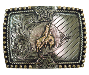 The Roughie buckle is made from German Silver (nickel and brass alloy) or iron metal base. Each piece is punched, cut, soldered, engraved, polished and painted by our talented metal workers. In order to give you the quality and long lasting final product we also plate each piece with copper, nickel and silver.  Our products are all handcrafted.   Finally each piece is covered with a heat sealed lacquer to ensure the piece's long lasting qualities. Available at our Smyrna, TN shop just outside of Nashville.