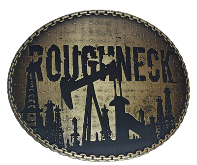 For the Roughneck who works hard come rain or shine! Pair it up with any of our Custom in house made belts. This buckle is built for a 1 1/2" belt and is approx. 3-1/2" x 2-3/4. Visit our Smyrna, TN shop near Nashville today!