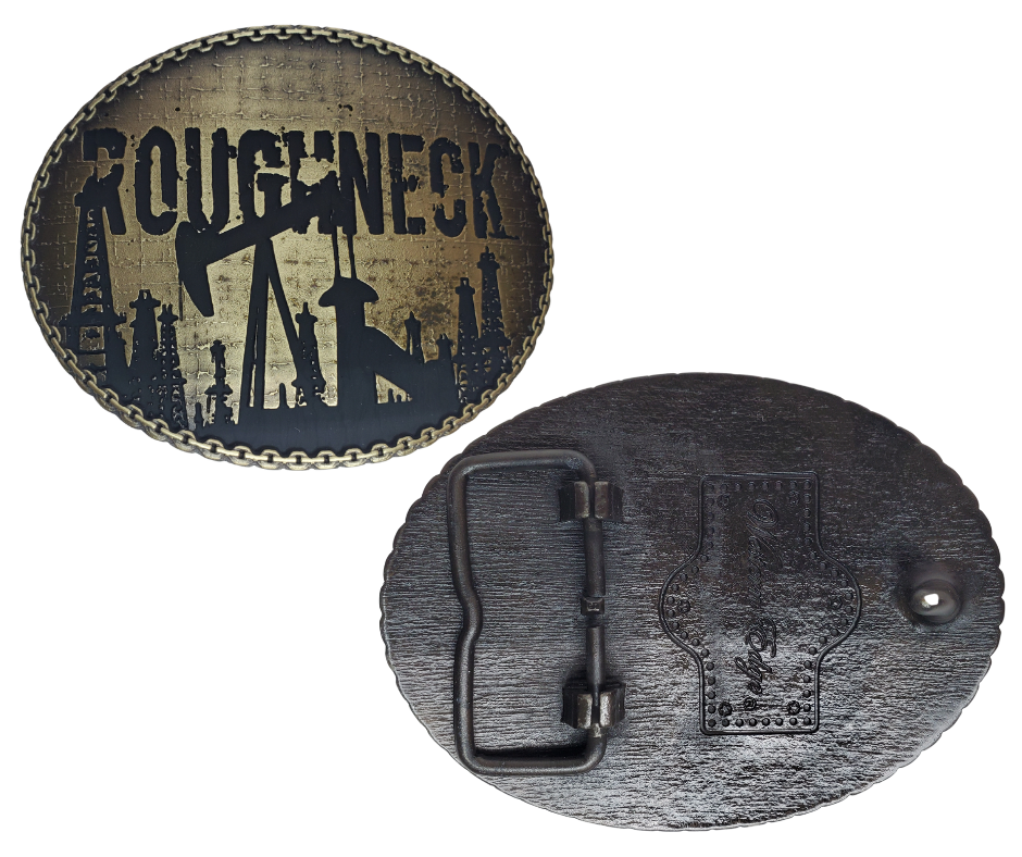 For the Roughneck who works hard come rain or shine! Pair it up with any of our Custom in house made belts. This buckle is built for a 1 1/2" belt and is approx. 3-1/2" x 2-3/4. Visit our Smyrna, TN shop near Nashville today!