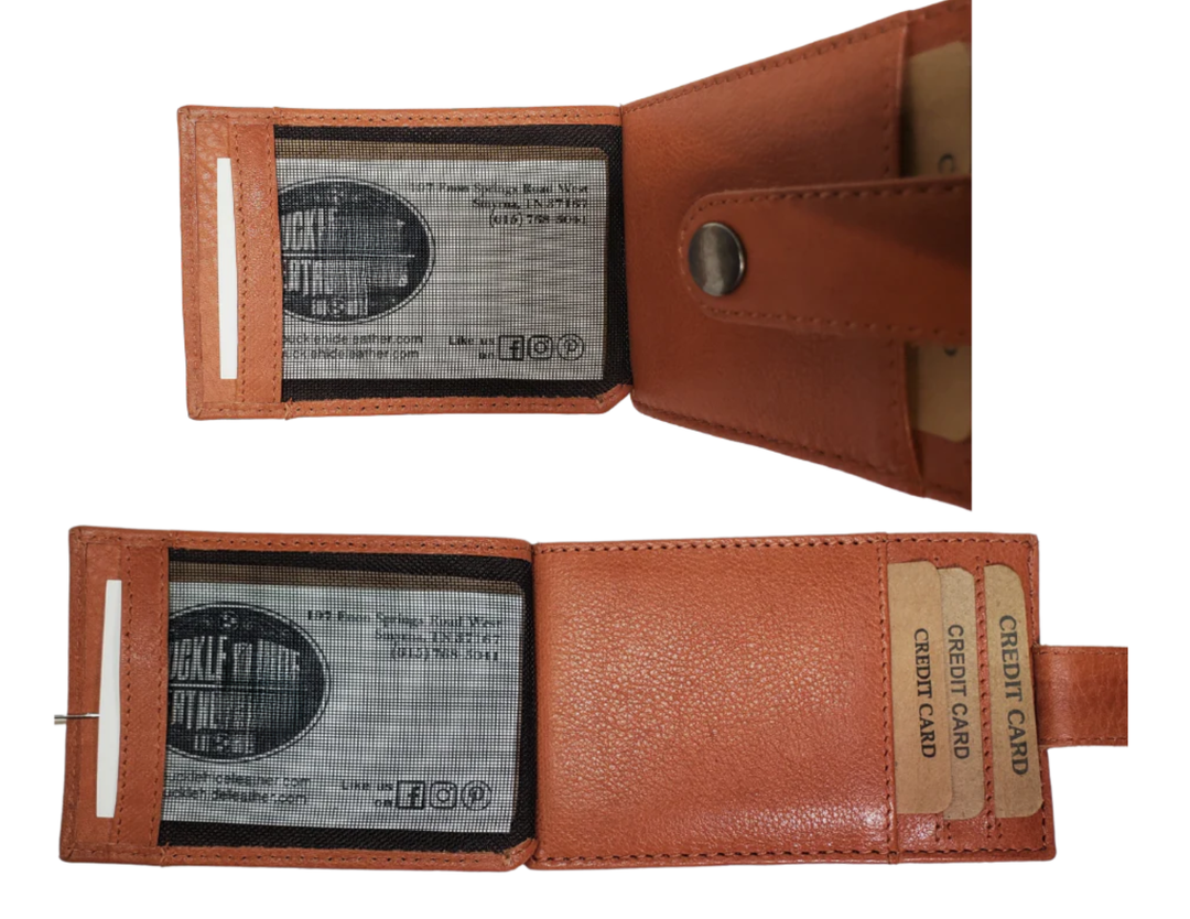 Need a slim, stylish way to carry just the essentials? Look no further than The "Reagan" Card Wallet! With 5 slots for cards (including a spot for your I.D.), a snap strap for added security, and RFID protection, this soft leather stacker comes in 5 chic colors. Available now at our Smyrna, TN location - a quick rideshare away from the bustling streets of downtown Nashville!