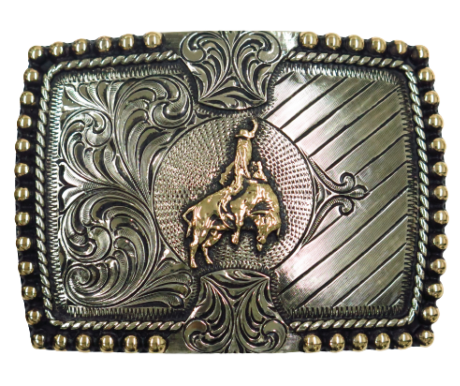 The Roughie buckle is made from German Silver (nickel and brass alloy) or iron metal base. Each one is punched, cut, soldered, engraved by our talented metal workers. In order to give you the quality and long lasting final product we also plate each piece with copper, nickel and silver.   Finally each piece is covered with a heat sealed lacquer to ensure the piece's long lasting qualities. Available at our Smyrna, TN shop just outside of Nashville. Approx. Width 4” Height 3”
Standard 1.5” Belts

