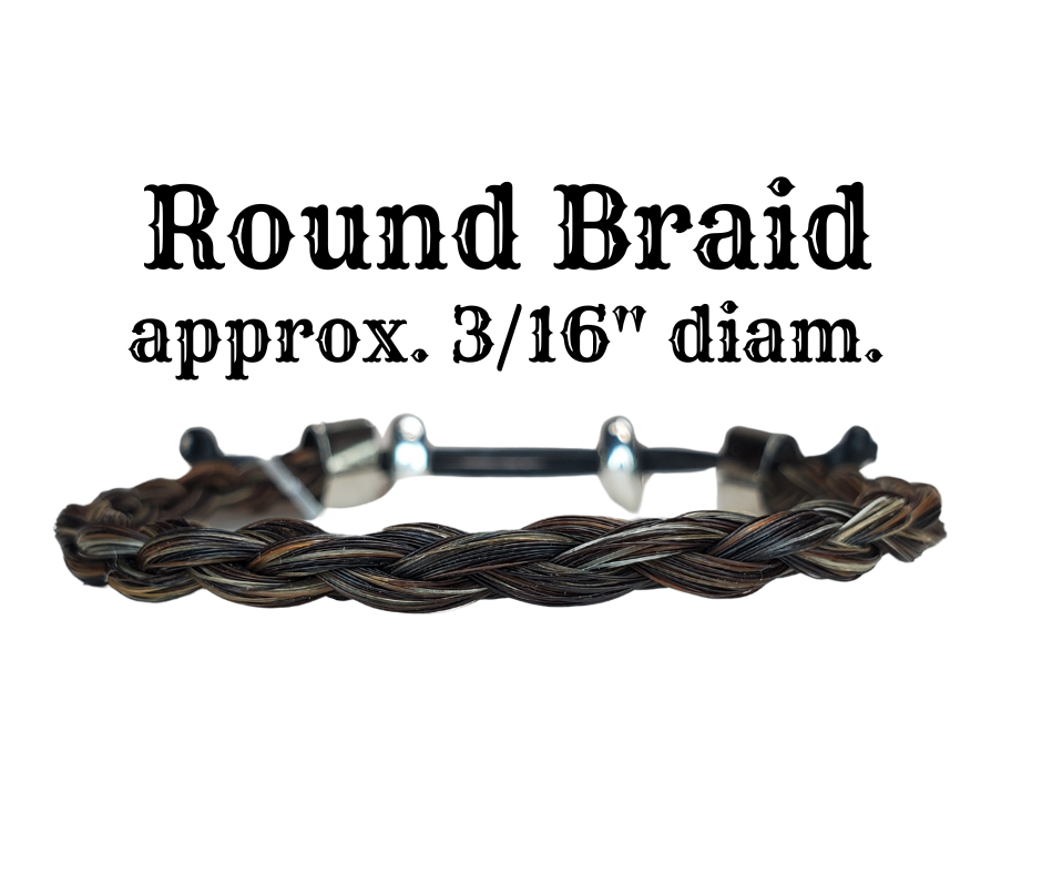 Discover the timeless charm of Braided Horsehair in our classic Western style bracelet. Features strong adjustable slider for durability. To ensure a comfortable fit, wear it snug or even take it in the water - just be sure to remove it before swimming or showering. You can find these at our shop in Smyrna, TN, conveniently located just a short drive away on I-24 from Nashville.