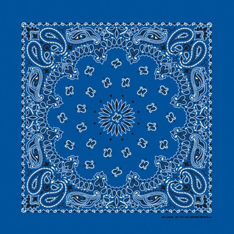 We stock traditional 100% Cotton for a soft and comfortable feel. Made in the USA and approx. 22" x 22", they feature a trademark Paisley design. Bandanas have been around for over 75 years and are still a staple in culture whether it's a farmer, MC, or a Rock star.