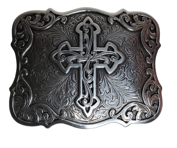 Santa Fe Cross Belt Buckle – Buckle and Hide Leather display picture 1