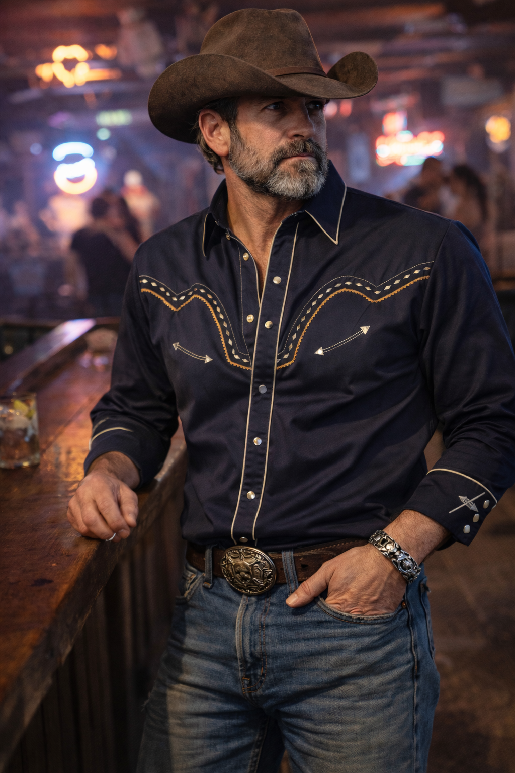 Western shirts with Embroidered Western Tooled stitching never go out of style! Inspired by classic cowboy movies, these timeless designs are favorites of today’s country stars and rock icons alike. Pair them with your favorite ripped jeans for a casual vibe or dress them up with sharp jeans for a night out. Just arrived at our Smyrna, TN shop, just a stone’s throw from Music Row in downtown Nashville!
