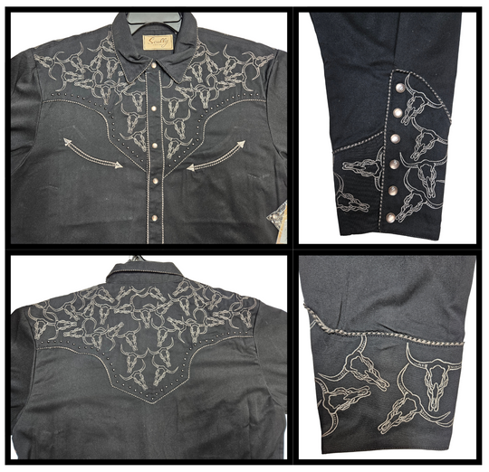 Scully Western Shirts and Longhorn Embroidery designs never go out of style! Inspired by classic cowboy movies, these timeless designs are favorites of today’s country stars and rock icons alike. Pair them with your favorite ripped jeans for a casual vibe or dress them up with sharp jeans for a night out. Just arrived at our Smyrna, TN shop, just a stone’s throw from Music Row in downtown Nashville!