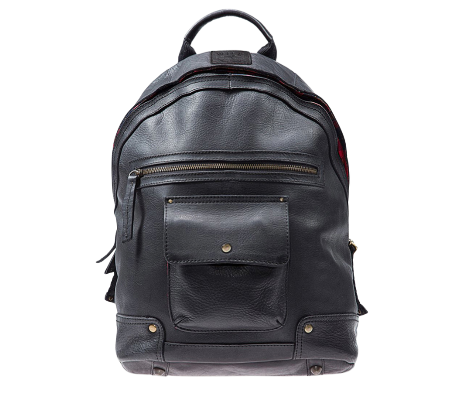 The Silas Leather Backpack by Will Leather is Full-grain, water-resistant oiled leather. The inside Plaid Lining has Interior compartments, front pockets for additional cargo space. Its leather straps will wear in for a comfortable fit, a short top handle with reinforced with rivets, offers a secondary option for carrying this bag. Available at our Smyrna, TN store a short drive from Franklin TN.