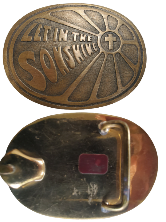 Vintage let the sonshine belt buckle