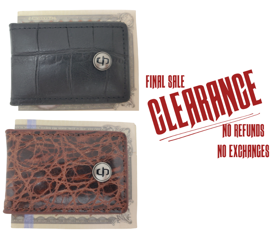 Stetson Croc Print Magnetic Money Clip CLOSEOUT!