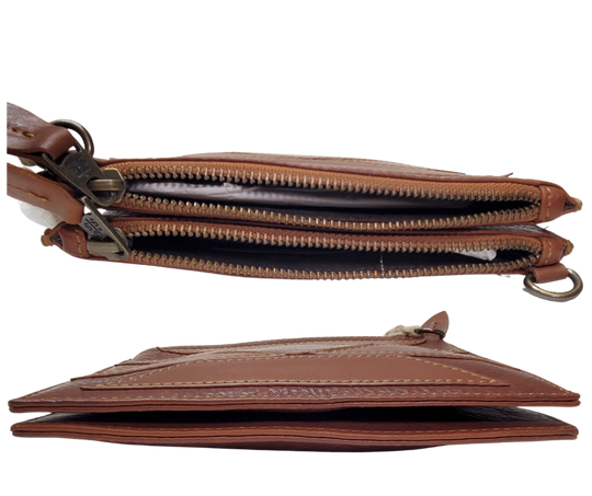 Southwest Crossbody style bag.
2 zippered main pockets
3 card slots in each zippered pocket
7.5x2x5.5&nbsp;
Imported