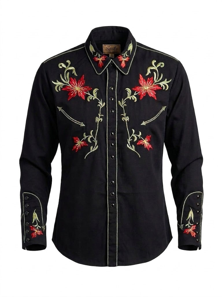 Western Shirts with Floral Embroidery never go out of style! Inspired by classic cowboy movies, these timeless designs are favorites of today’s country stars and rock icons alike. Pair them with your favorite ripped jeans for a casual vibe or dress them up with sharp jeans for a night out. Just arrived at our Smyrna, TN shop, just a stone’s throw from Music Row in downtown Nashville!