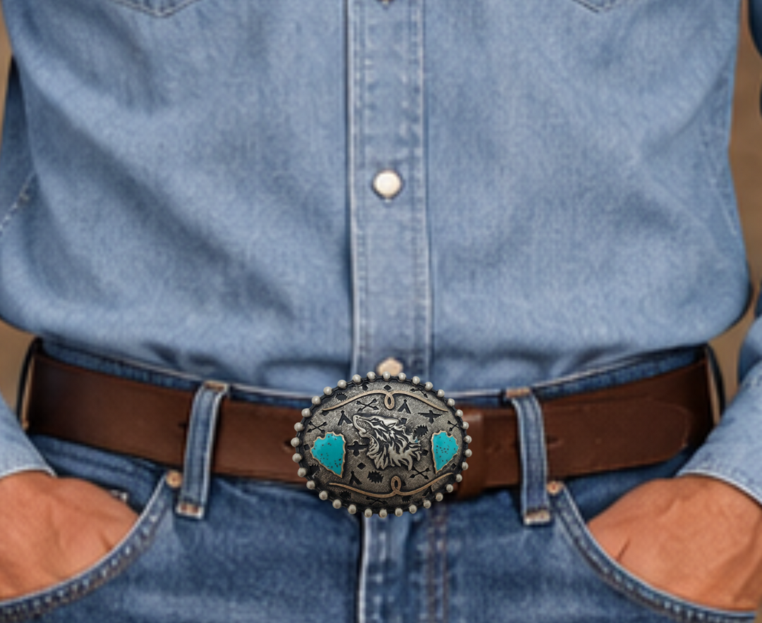 Our Spirit Wolf Buckle represents the wolf and symbolizes an intriguing mix of power, loyalty, guardianship, teamwork and wildness. Wolves are extremely intuitive and have an almost supernatural instinct that can detect dangerous situations. Available at our Smyrna, TN shop just outside of Nashville.
Fit&