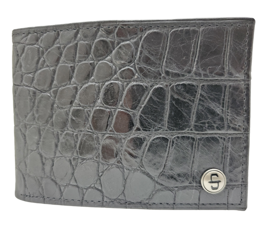 Fully Licensed Stetson Logo Bifold Wallet. Made from Cognac Brown Croc or Black print cowhide leather so good it&