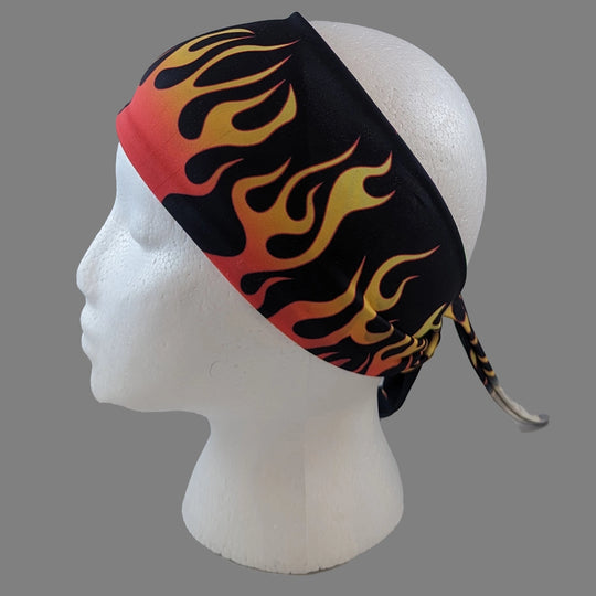 Orange Flame Tie Back Head Wrap CLOSEOUT!