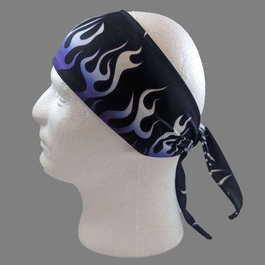 Blue Flame Tie Back Head Wrap CLOSEOUT!
