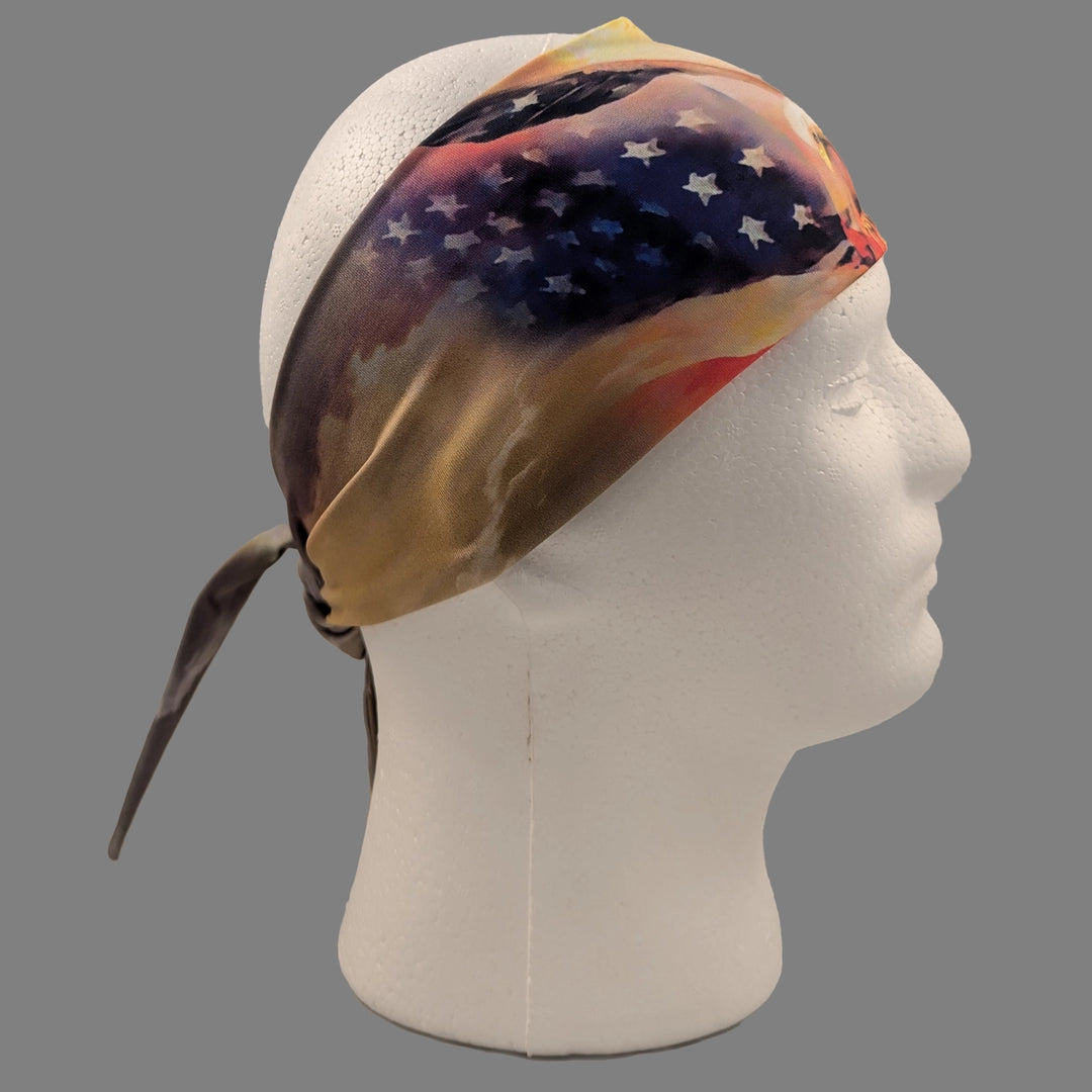 Patriotic Sunset Tie Back Head Wrap CLOSEOUT!