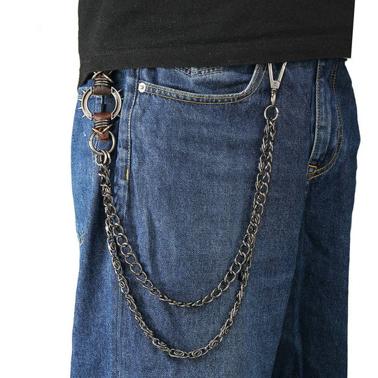 Give yourself in the Viking attitude with the Norse Wallet chain. It's edgy triple chain and Spikes ring gives you that inner warrior wherever you go. Two clip easily attach to a wallet or your jeans loops. Now in stock at our Smyrna, TN shop

Metal alloy
Imported
