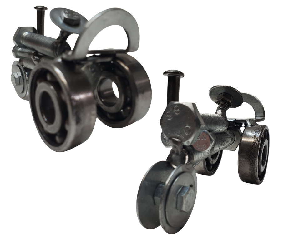 The perfect addition to your Man Cave! This metal art piece is a unique gift for any Tractor enthusiast. Featuring nuts, bolts, springs, and bearing wheels, even a spark plug. It even stands on it's own. Need more details? Take a look at the picture for dimensions. You can find it at our store in Smyrna, conveniently located just outside Nashville, TN.

Size is Approx. 5" long x 3" tall x 2" wide
Imported