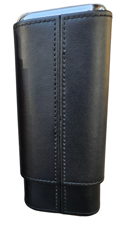 The Humidor Leather Cigar Case, with Cedar Wood Lining Cigar Humidor. Includes a Silver Stainless Steel Cutter Holding max length 6.5 inches and up to ring gauge 52 in. Perfect Gift For Husband ,Boy friend, Groomsmen, Boss, Father, Any Cigar Lovers Very suitable for gifts to friends, dads, grandpa and cigar smokers. Now stocked at our Smyrna, TN shop close to Murfreesboro.

Dimensions: 7 x 3.6 x 1.4
Easy carry for traveling